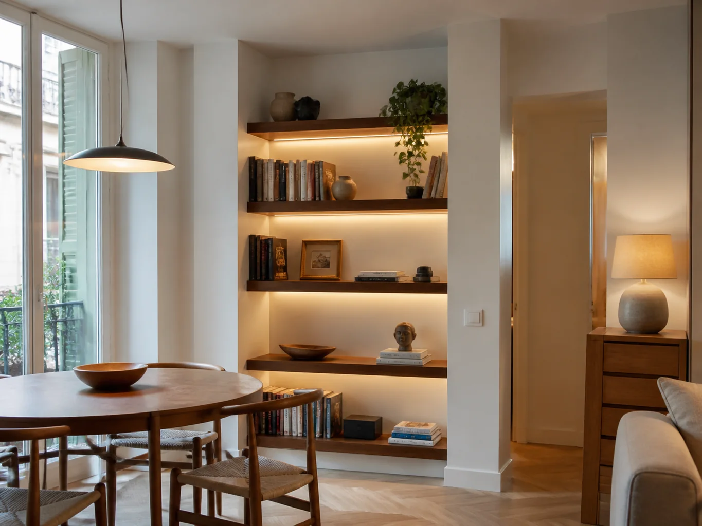 Illustrative material detail for bespoke shelving