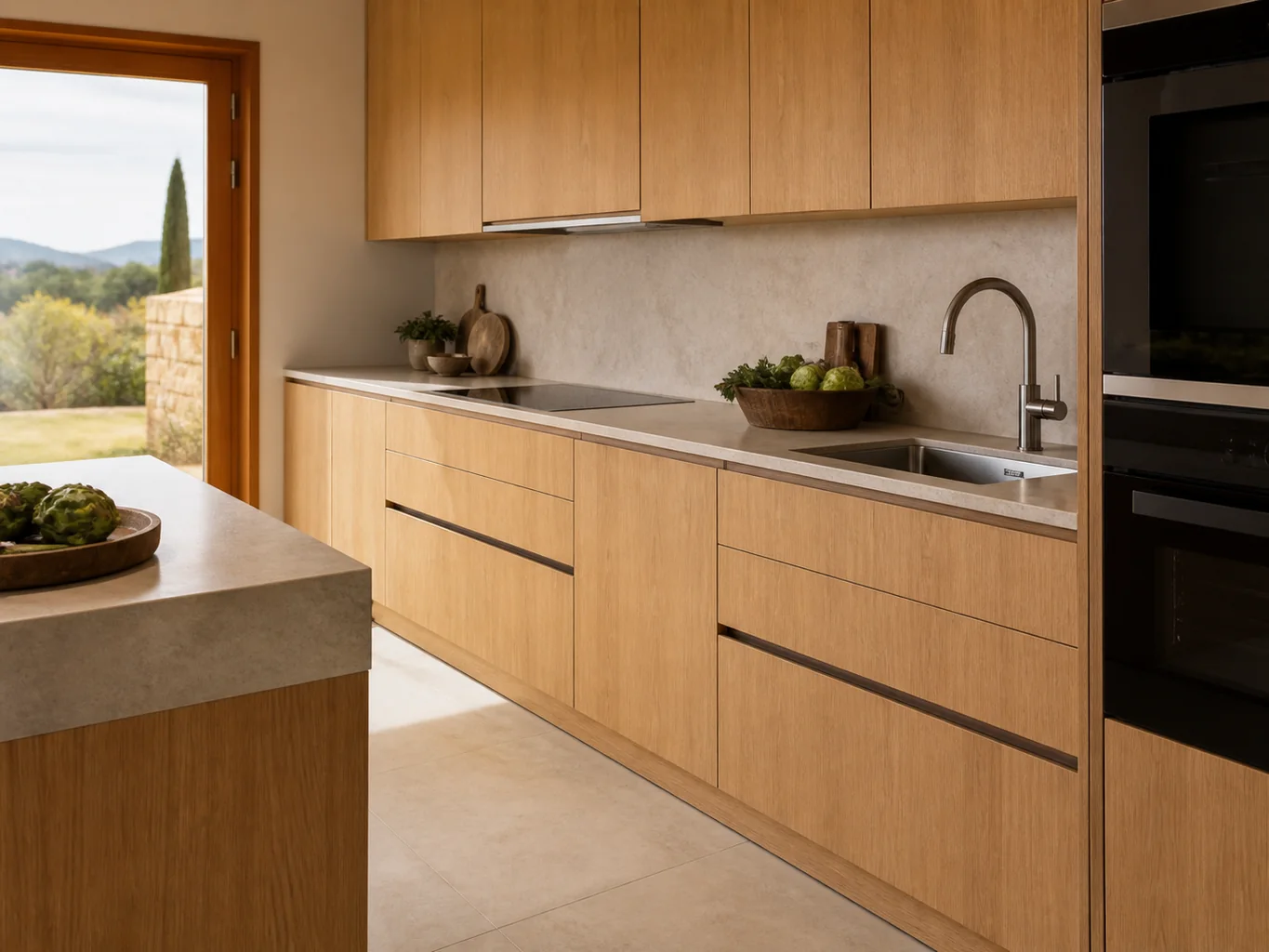Illustrative material detail for replacement kitchen doors